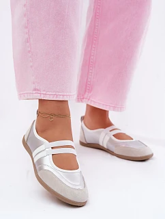 Sportové baleríny s elastickými pásky stříbrné Donatella