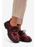 Dámské lakované kožené polobotky s připínacími doplňky Artiker – bordó