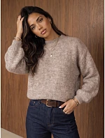 Klasický dámský svetr s kulatým výstřihem Fango FashionStreet MY2598 Klasický dámský svetr s kulatým výstřihem Fango FashionStreet MY2598
