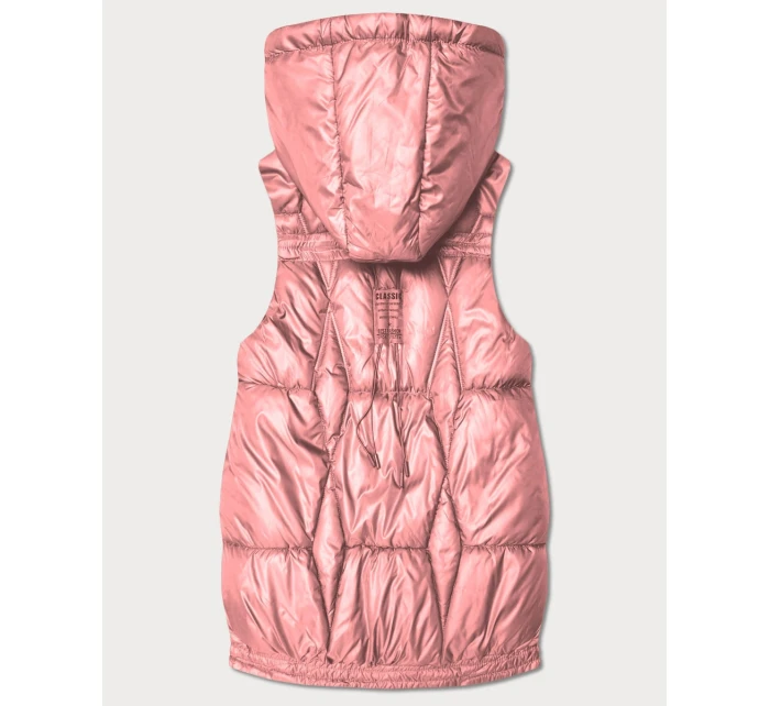 bezrękawnik damski z kapturem Goodlookin różowy model 22032796 - S'WEST bezrękawnik damski z kapturem Goodlookin różowy model 22032796 - S'WEST