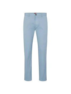 Pánské dlouhé kalhoty Hugo Boss slim fit z elastického bavlněného gabardénu modré barvy (50468314-451)