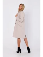 M758 Kabát na knoflíky - béžový