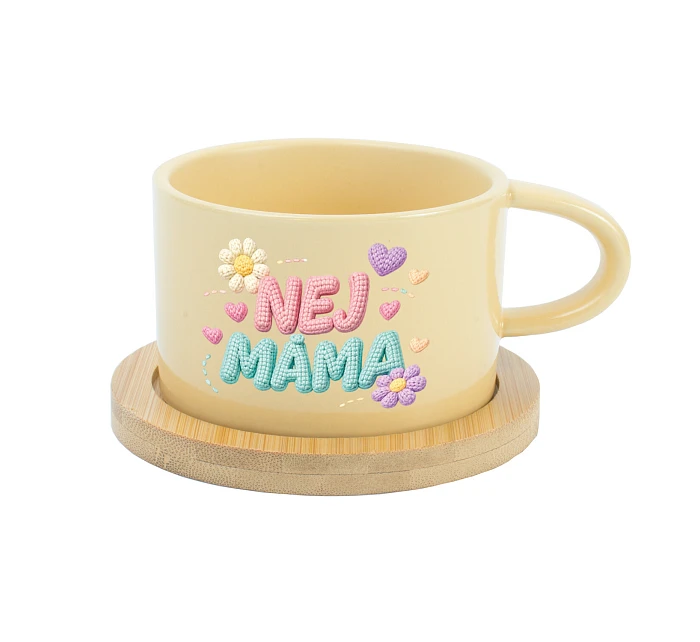 NEJ MÁMA - žlutý hrníček makronka 200 ml
