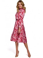 Dámské šaty K084 model 1 Červená s růžovou vzor - Makover