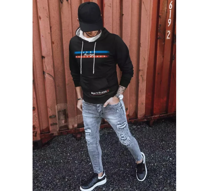 Pánská mikina s potiskem černá Dstreet model 21966176 - FashionStreet Pánská mikina s potiskem černá Dstreet model 21966176 - FashionStreet