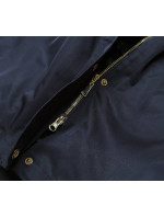 Tmavě modrá dámská zimní bunda parka s kapucí (B531-3)