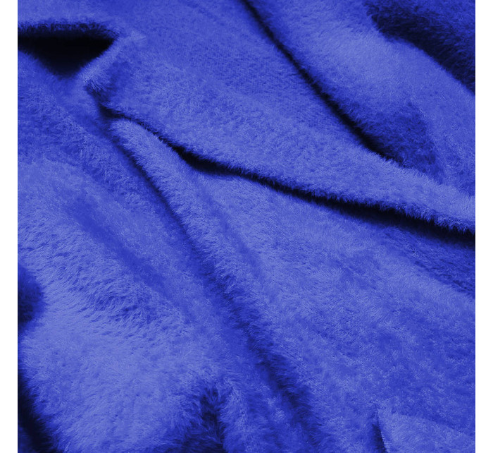 Dlouhý vlněný přehoz přes oblečení v chrpové barvě typu "Alpaka" (7108)