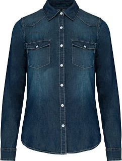 Kariban K 518 Denim halenka s dlouhým rukávem 20.K518 blue jean