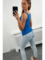 Halenka bez ramínek chrpově modrá Halenka bez ramínek chrpově modrá