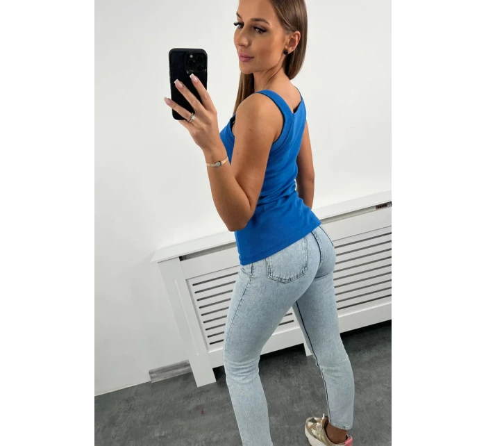 Halenka bez ramínek chrpově modrá Halenka bez ramínek chrpově modrá