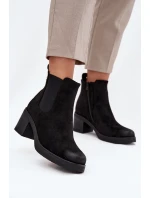 Dámské kotníkové boty na podpatku vyhřívané černé model 21707445 - Boto Dámské kotníkové boty na podpatku vyhřívané černé model 21707445 - Boto