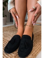 Dámské mokasíny s podrážkou a třásněmi Černé model 21919062 - Boto Dámské mokasíny s podrážkou a třásněmi Černé model 21919062 - Boto