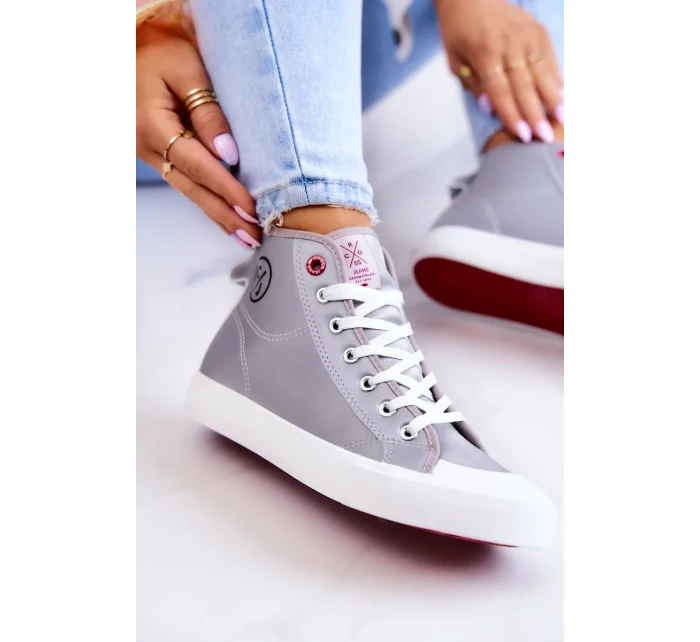Dámské vysoké tenisky Cross Jeans JJ2R4057C šedá Dámské vysoké tenisky Cross Jeans JJ2R4057C šedá