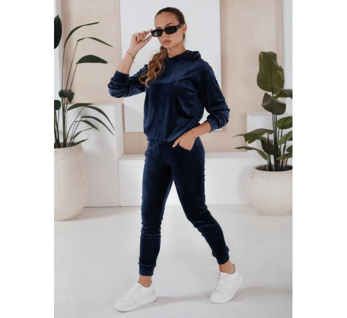 Dámský tmavě modrý velurový komplet SO COMFY FashionStreet AY0884