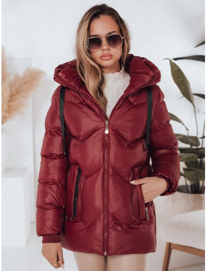 Dámská zimní bunda SALVONA červená prošívaná FashionStreet TY5005 Dámská zimní bunda SALVONA červená prošívaná FashionStreet TY5005