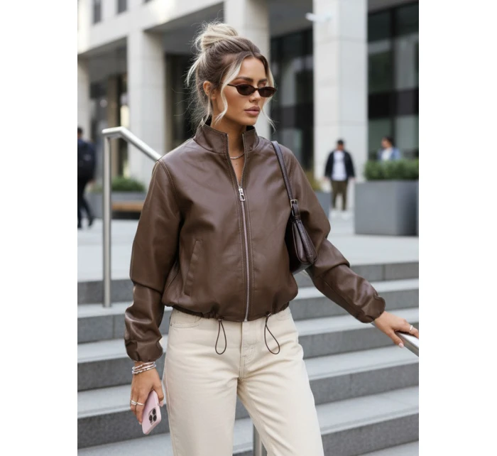 Kurtka damska skórzana brązowa model 22038476 - FashionStreet