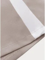 Tmavě béžové volné dámské kalhoty s lampasy model 20185235 - MADE IN ITALY