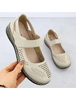 Dámská prolamovaná obuv na suchý zip béžová Unisoft 7026