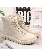 Rieker W RKR279C béžové zateplené boty na platformě