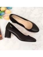 Černé lodičky Sergio Leone W SK314A s ozdobným sloupkem Černé lodičky Sergio Leone W SK314A s ozdobným sloupkem