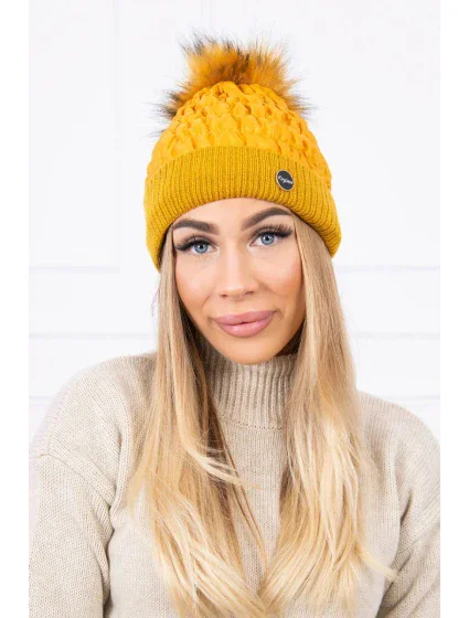 Čepice model 18743584 hořčice - K-Fashion Čepice model 18743584 hořčice - K-Fashion