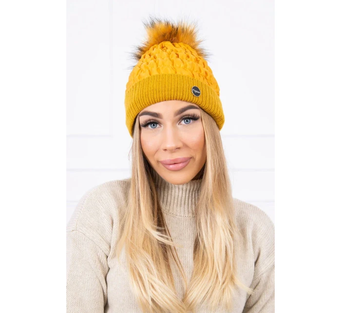 Čepice model 18743584 hořčice - K-Fashion Čepice model 18743584 hořčice - K-Fashion