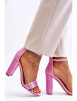 Dámské sandály na vysokém podpatku se zirkony Růžové Idealistic Dámské sandály na vysokém podpatku se zirkony Růžové Idealistic
