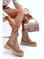 Dámské Vyšívané Kožené Boty Bežové Nicole 2836 Dámské Vyšívané Kožené Boty Bežové Nicole 2836