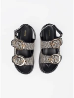 Stylové sandály dámské černé platforma Stylové sandály dámské černé platforma