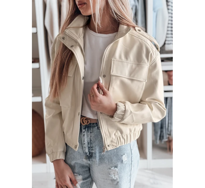 Dámská krátká oversize bunda typu bomber MOTORES bílá FashionStreet TY4798