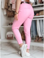 Dámské chinos kalhoty s páskem MODELA růžové FashionStreet UY2565