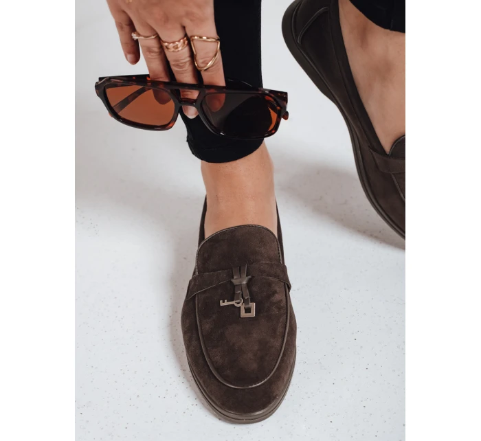 Dámské semišové hnědé mokasíny FashionStreet ZY1181