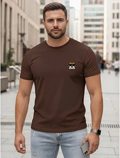 Pánské bavlněné tričko s potiskem hnědého buldoka FashionStreet NX0125R