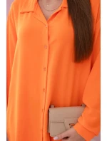 Dlouhá košile s viskózou pomeranč Dlouhá košile s viskózou pomeranč