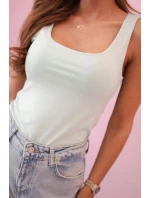 Dámská halenka na ramínka s výstřihem tmavá máta