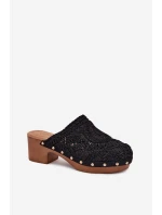 Dámské Pantofle Na Podpatku Černé model 21700123 - Boto Dámské Pantofle Na Podpatku Černé model 21700123 - Boto