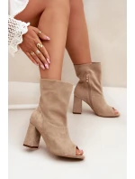 Semišové Boty Na Podpatku S Béžové Zazoo model 21704113 - Boto Semišové Boty Na Podpatku S Béžové Zazoo model 21704113 - Boto