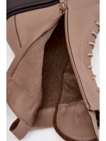 Kožené dámské kotníky s ozdobou vyhřívané béžové Ulrika Kožené dámské kotníky s ozdobou vyhřívané béžové Ulrika