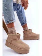 Kůže Sněžní Boty Na Platformě Bežové Corcoran Kůže Sněžní Boty Na Platformě Bežové Corcoran