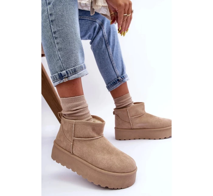 Kůže Sněžní Boty Na Platformě Bežové Corcoran Kůže Sněžní Boty Na Platformě Bežové Corcoran