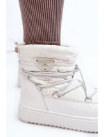 Dámské sněhule na platformě se šněrováním, bílý Fleure