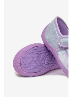 Dětské balerínky-papuče na suchý zip – světle modré Olivessa (Frozen Kraina Lodu)