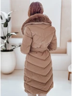 Dámská prošívaná zimní bunda s kožešinou FashionStreet camel TY5077 Dámská prošívaná zimní bunda s kožešinou FashionStreet camel TY5077