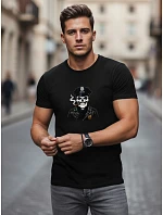Tshirt męski bawełniany z nadrukiem czarny model 22198734 - FashionStreet Tshirt męski bawełniany z nadrukiem czarny model 22198734 - FashionStreet