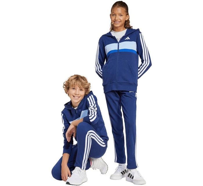 Dětské tepláky adidas Seasonal Essentials Tiberio 3-Stripes French Terry námořnická modrá JI6035 Dětské tepláky adidas Seasonal Essentials Tiberio 3-Stripes French Terry námořnická modrá JI6035