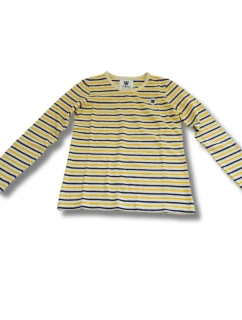 Wood Wood Kim Tričko s dlouhým rukávem s bílými/žlutými pruhy - 10235409-2323-Stripes