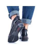 Kožené boty z hadí kůže Rieker W R474 černé Kožené boty z hadí kůže Rieker W R474 černé