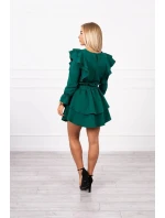 Šaty se model 20753767 volány tmavě zelené - K-Fashion