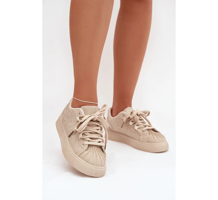 Ozdobené dámské tenisky béžové Calissea Ozdobené dámské tenisky béžové Calissea