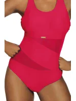 Dámské jednodílné plavky model 21796504 Fashion sport tm. růžové - Self Dámské jednodílné plavky model 21796504 Fashion sport tm. růžové - Self